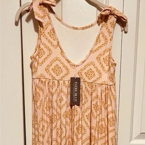 NWT Indie Blue - Peach and Gold Patterned Maxi Dress Sz 10